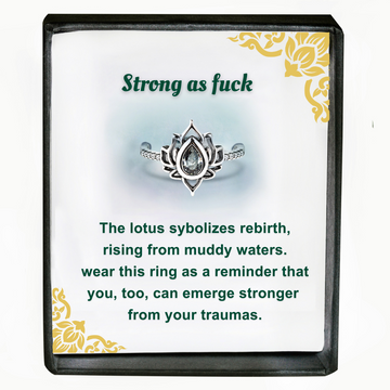Strong As F❤ck Sterling Silver Lotus Ring