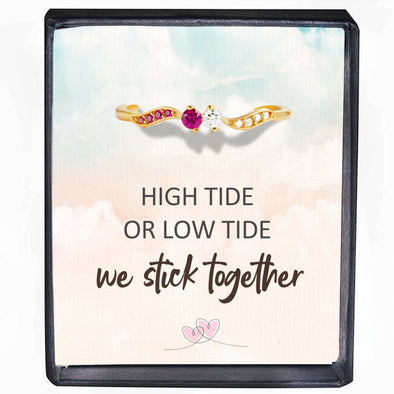 High Tide Or Low Tide Personalized Adjustable Wave Ring