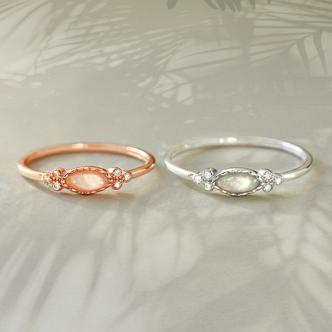 The Purest Love for Mother & Daughter Matching Oval Cut Opal Ring