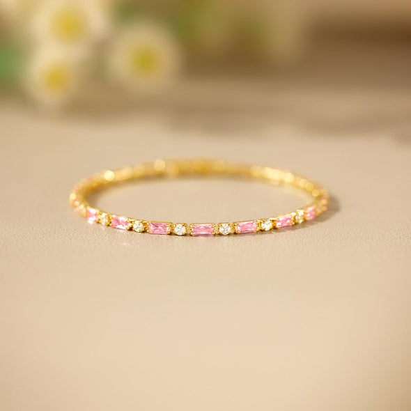 Pink And White Tennis Bracelet