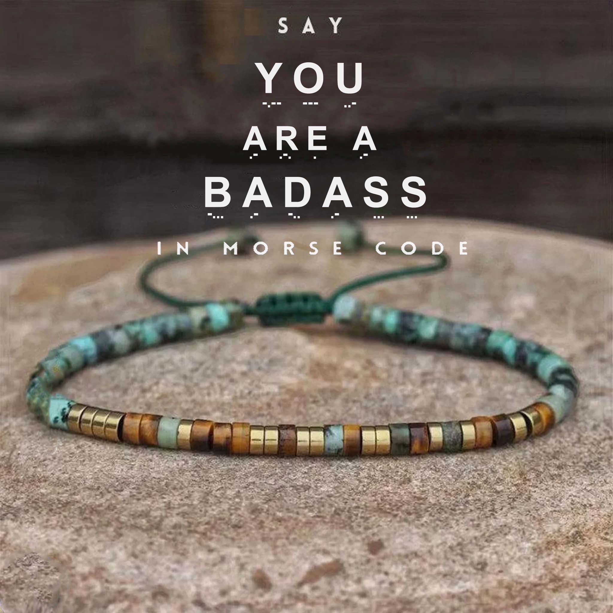 'You Are A Badass' Morse code Bracelet
