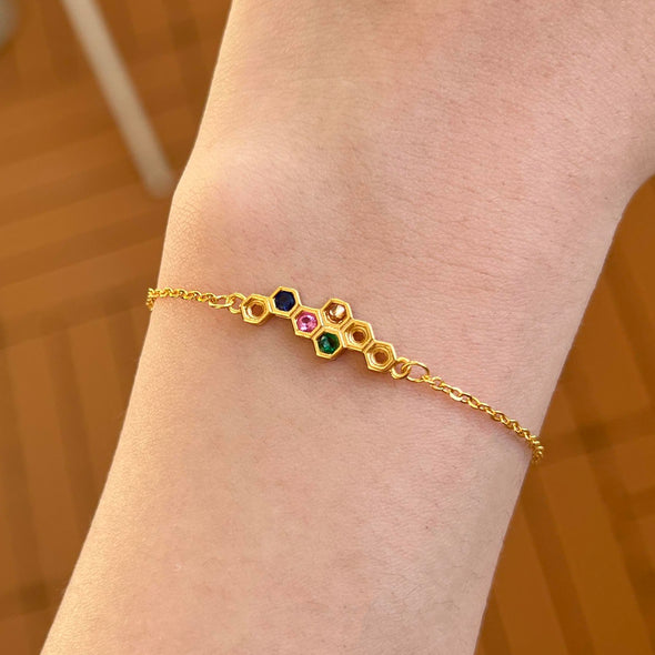 Mama's Hive Birthstone Bracelet