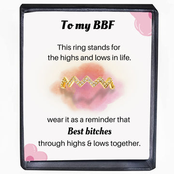 Best Bi♥︎ches Highs And Lows Friendship Sterling Silver Ring