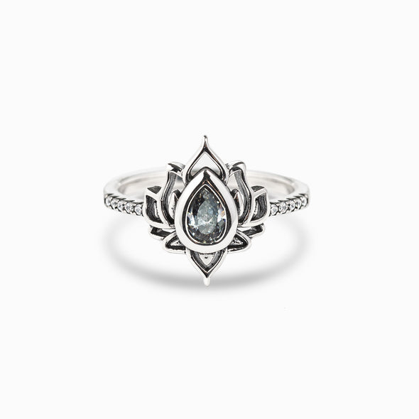 F❤ck My Trauma Silver Lotus Ring