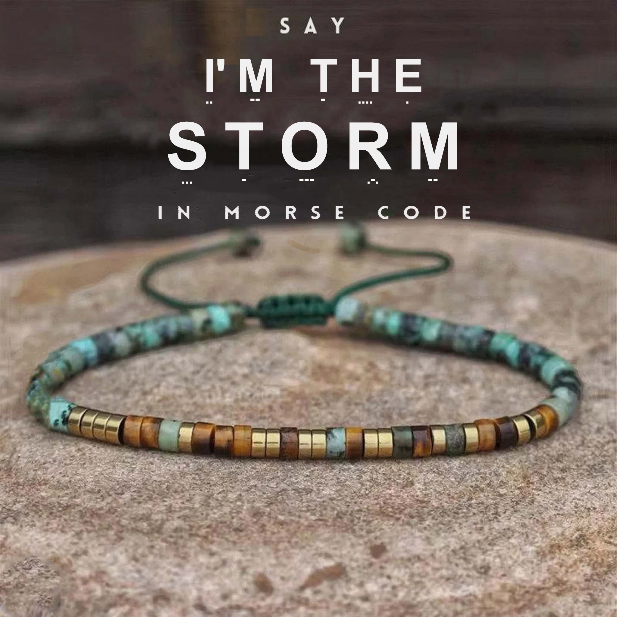 'I'm The Storm' Morse code Bracelet