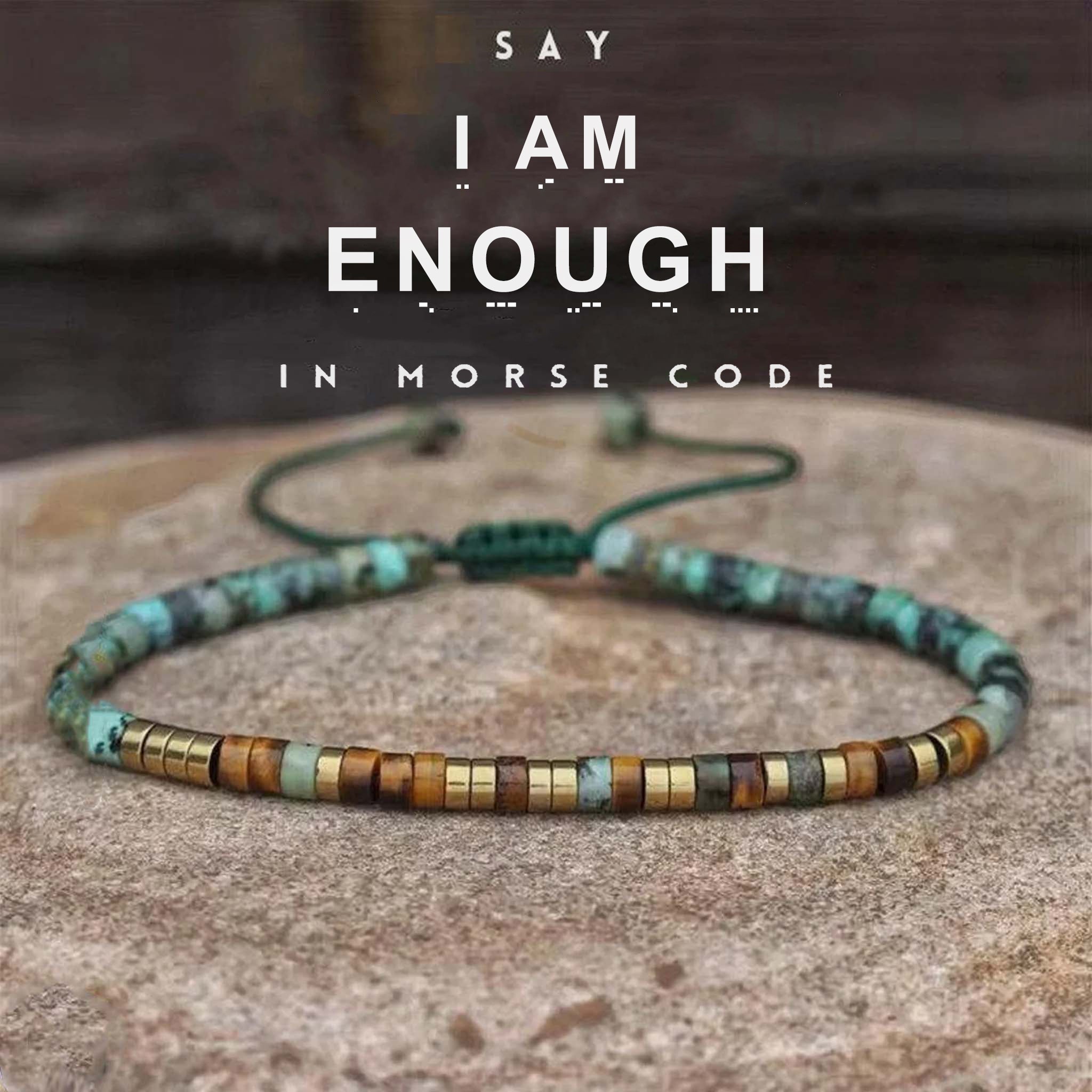 'I Am Enough' Morse code Bracelet