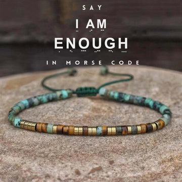 'I Am Enough' Morse code Bracelet