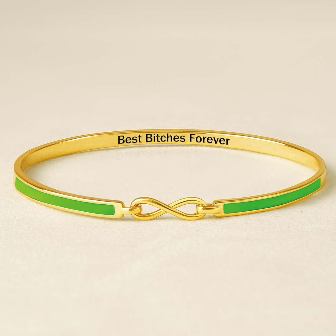 Best Bitches Forever Infinity Enamel Bangle Bracelet