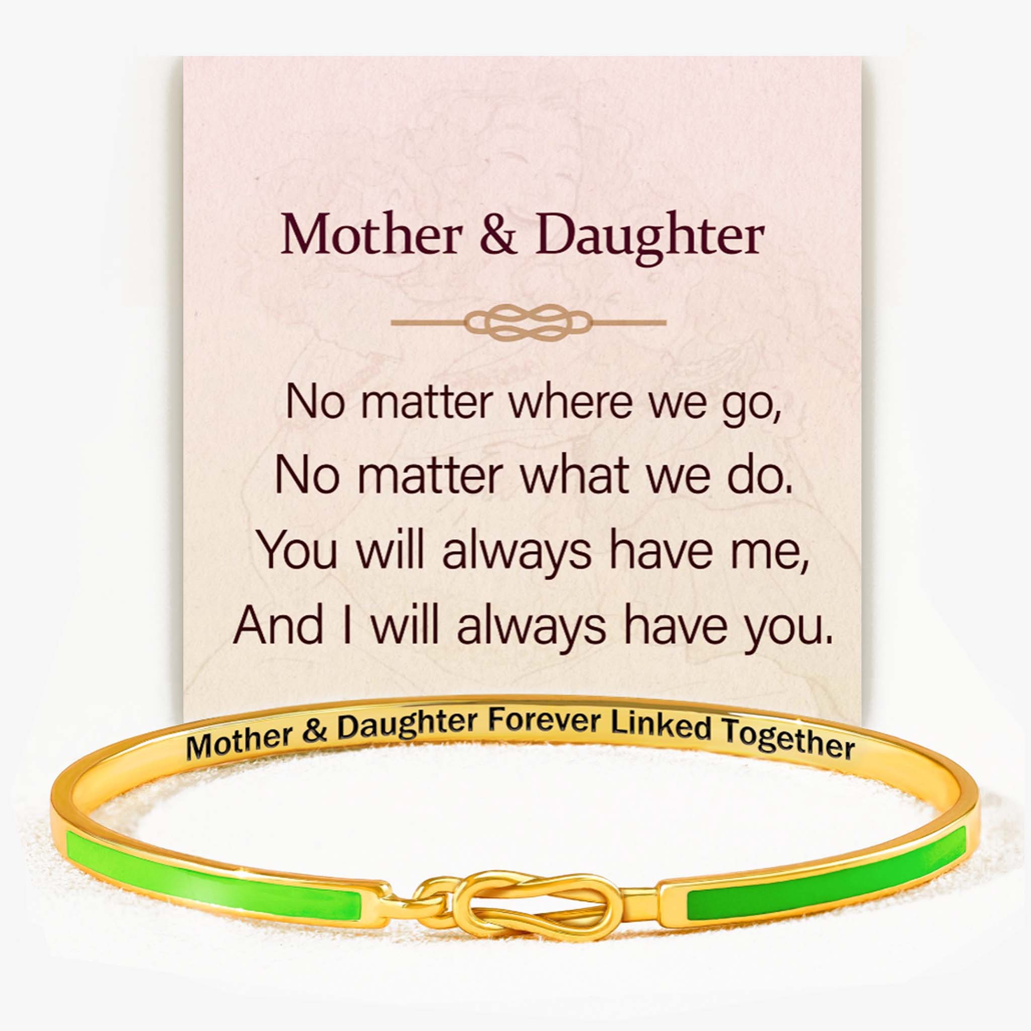 Mom & Daughter Forever Linked Enamel Knot Bracelet