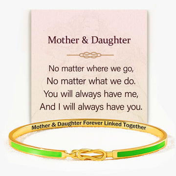 Mom & Daughter Forever Linked Enamel Knot Bracelet