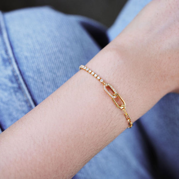I'd Shank a Bitch For You Pavé Interlocking Friendship Bracelet
