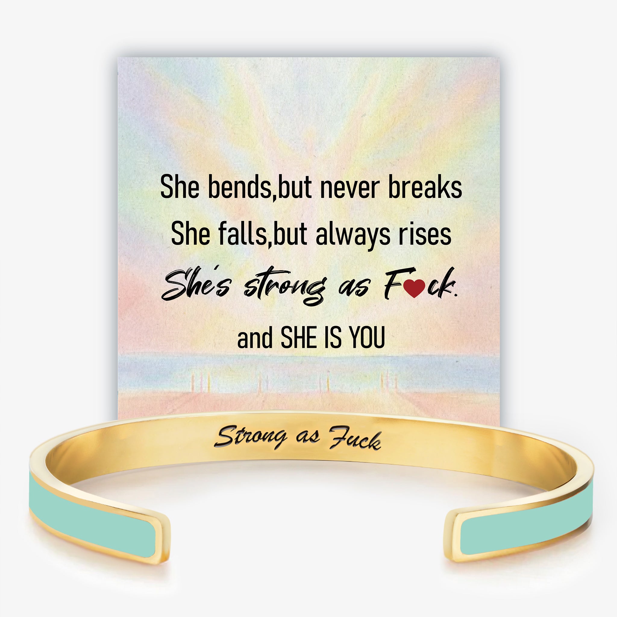 Strong As Fuck Self-Love Mantra Color Bangle Bracelet
