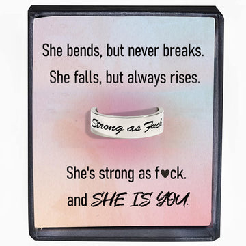 Strong As Fuck Mantra Silver Ring