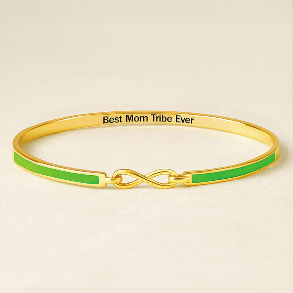 Best Mom Tribe Ever Infinity Enamel Bracelet