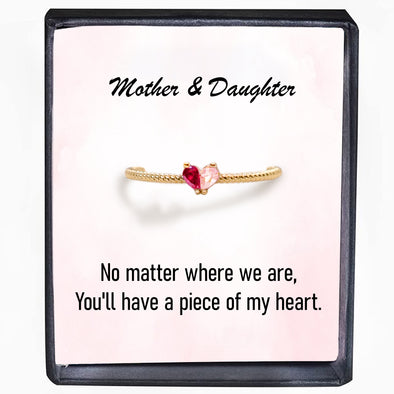 Custom Tiny Heart Birthstone Adjustable Ring-Mother's Day Gift