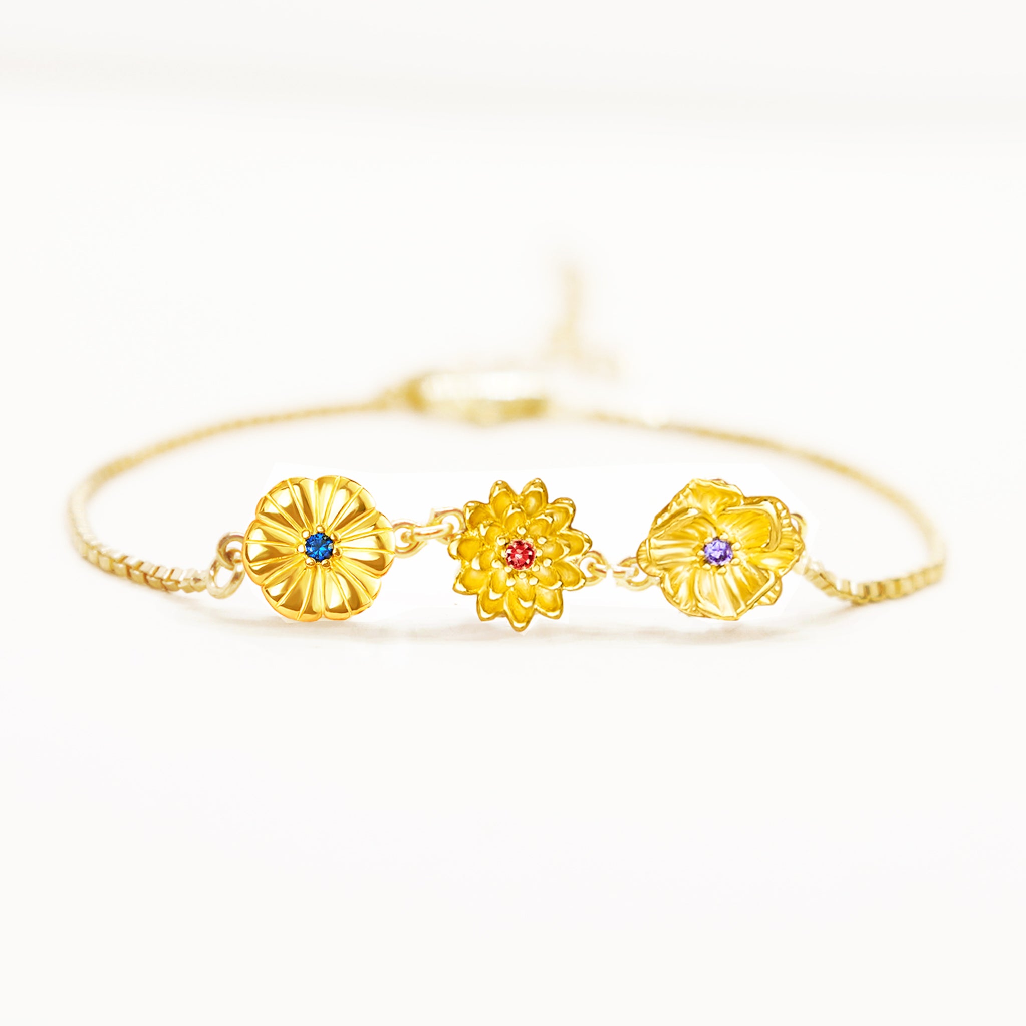 Personalized 1-10 Birth Flowers Bracelet-Mother's day Gift for Mom/Grandma/Wife