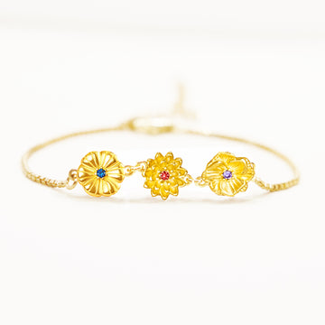Personalized 1-10 Birth Flowers Bracelet-Mother's day Gift for Mom/Grandma/Wife