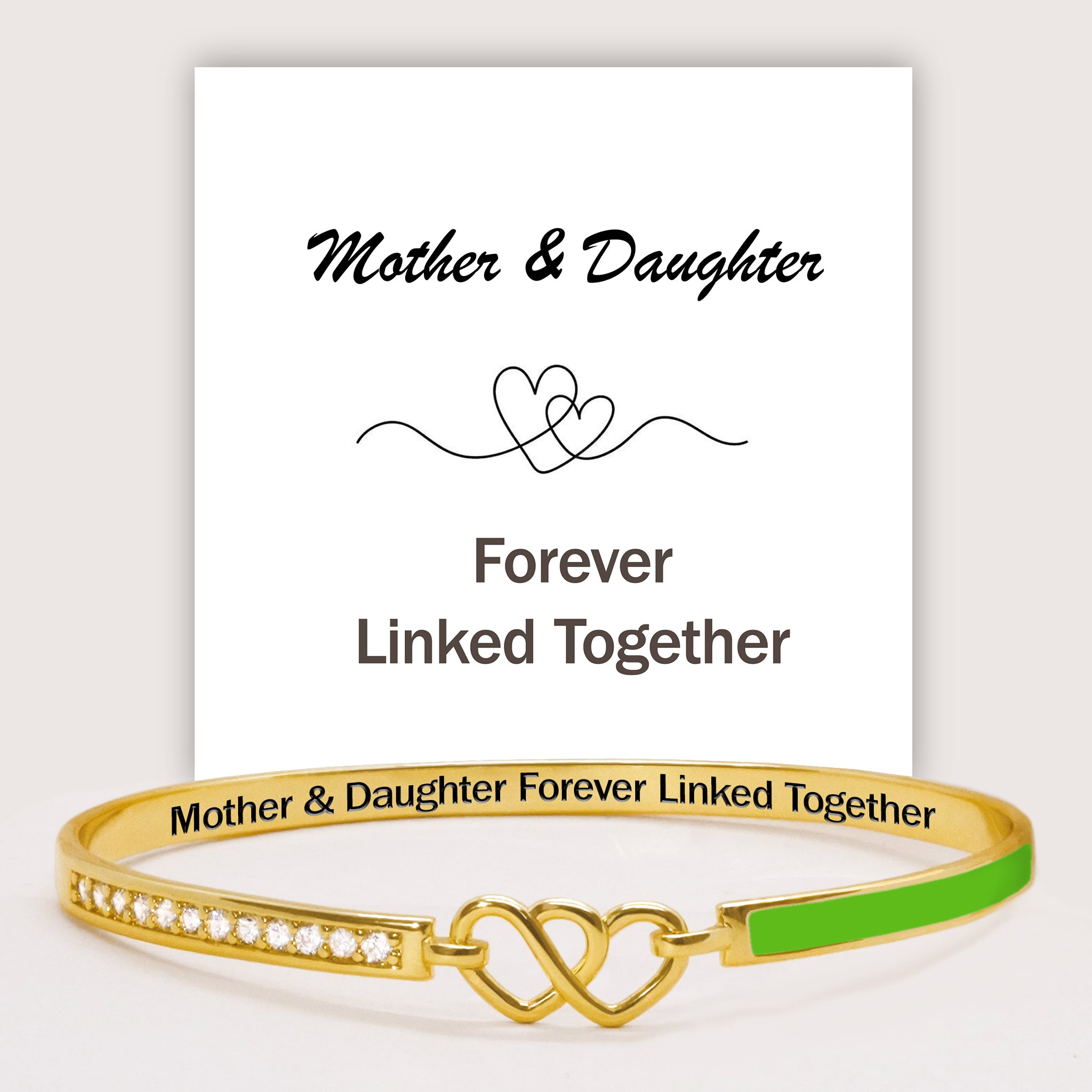 Mother and Daughter Forever Linked Heart Bangle