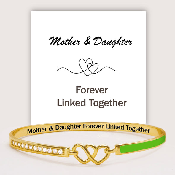 Mother and Daughter Forever Linked Heart Bangle