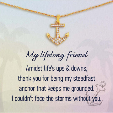 My Lifelong Friend Anchor Necklace