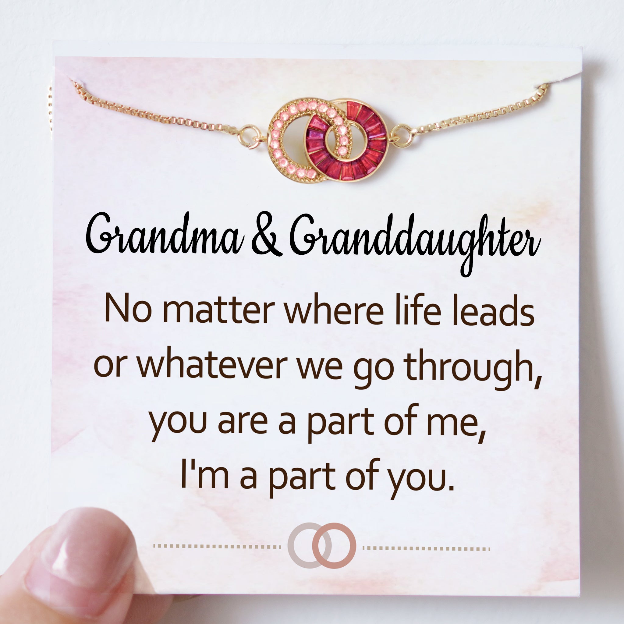Grandma & Granddaughter Linking Birthstone Bracelet