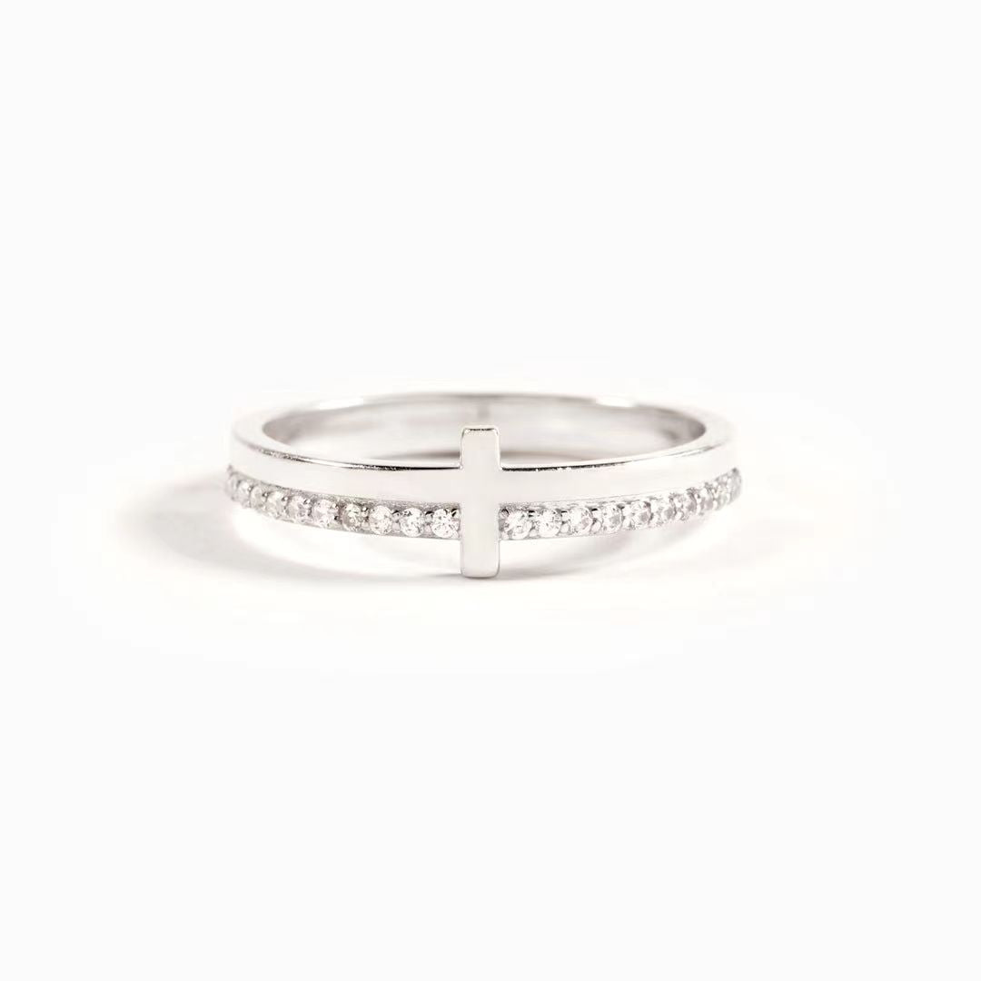 PRAY ON IT GOLDEN CROSS RING