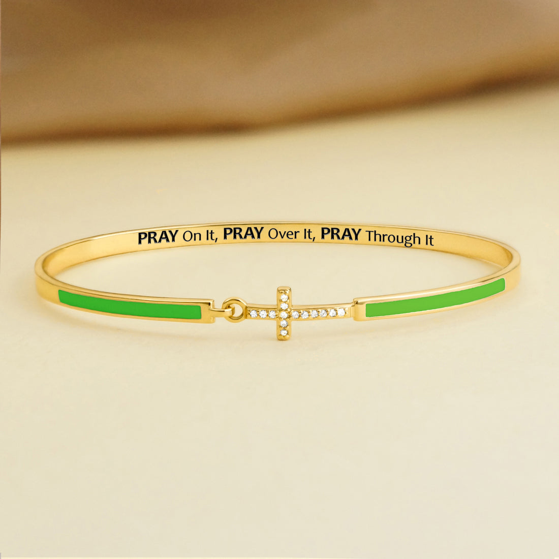 Pray On It Enamel Cross Bracelet
