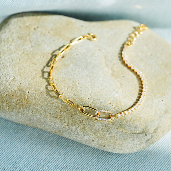I'd Shank a Bitch For You Pavé Interlocking Friendship Bracelet