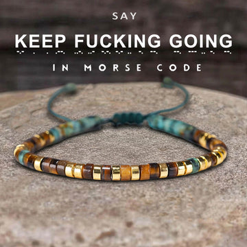 'Keep fucking Going' Morse code Motivational Bracelet
