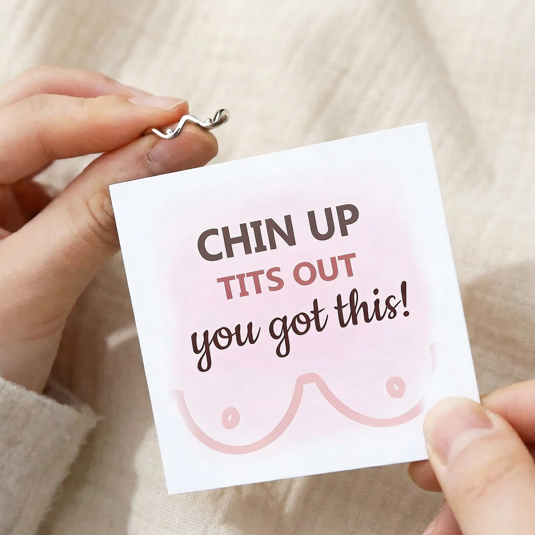 Empowerment Chin Up Tits Out Silver Boobie Ring