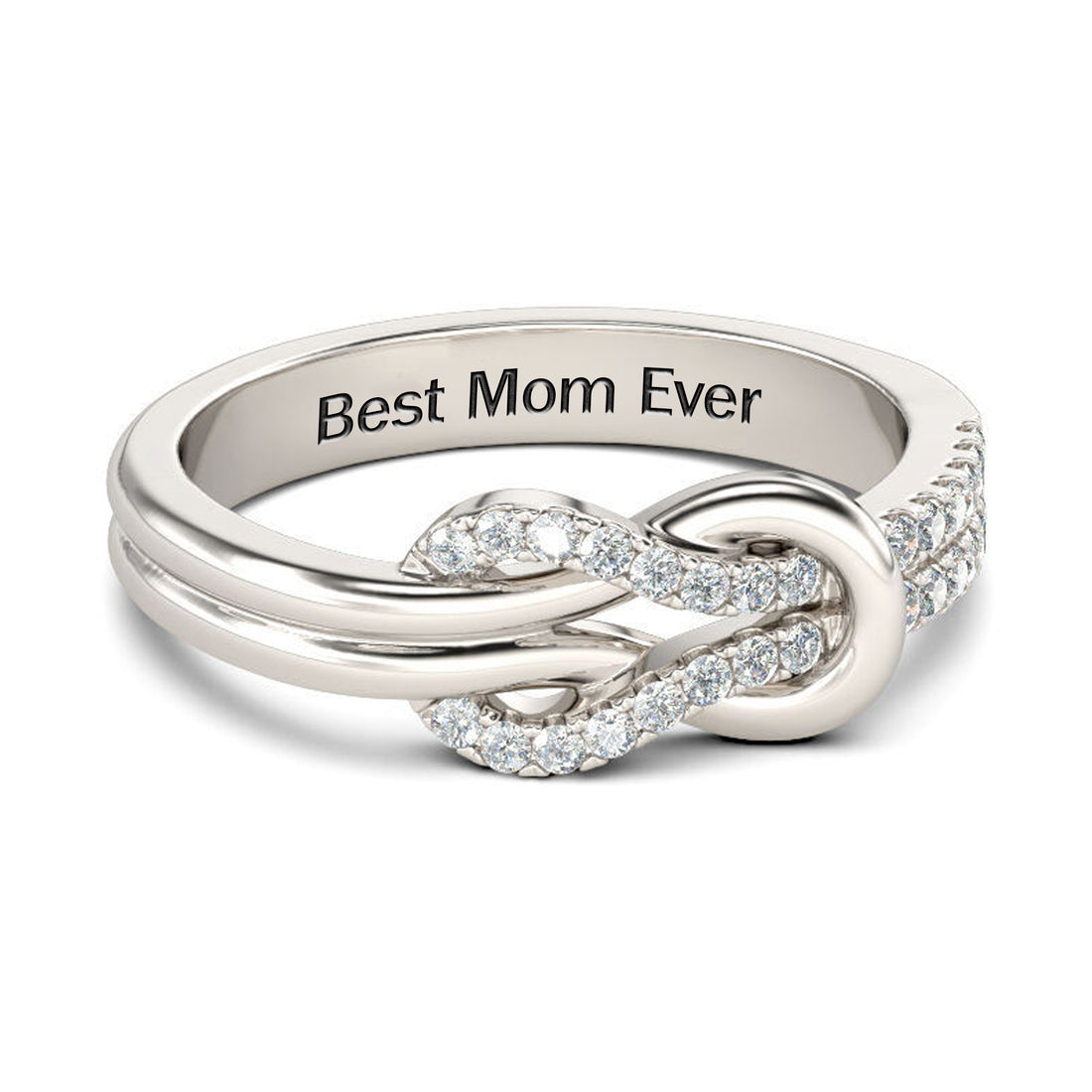 BEST MOTHER & DAUGHTER RING SQUARE KNOT RING STERLING SILVER RING SIZE 5-10 WITH GIFT BOX AND POEM