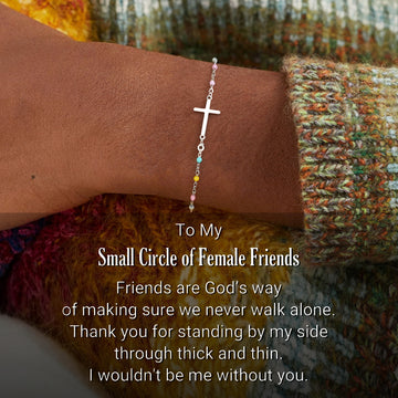 My Small Circle Of Female Friends Cross Bracelet