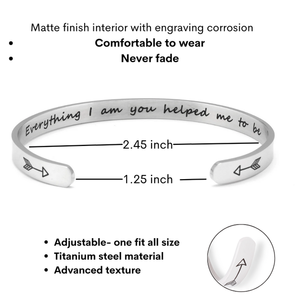 Love & Gratitude Stainless Cuff Arrow Bangle ❤️