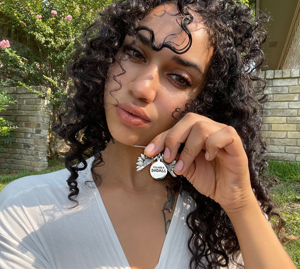 Inspirational Sunflower Necklace-YOU ARE A BADASS ❤️