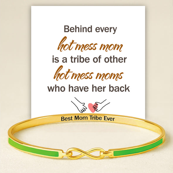 Best Mom Tribe Ever Infinity Enamel Bracelet