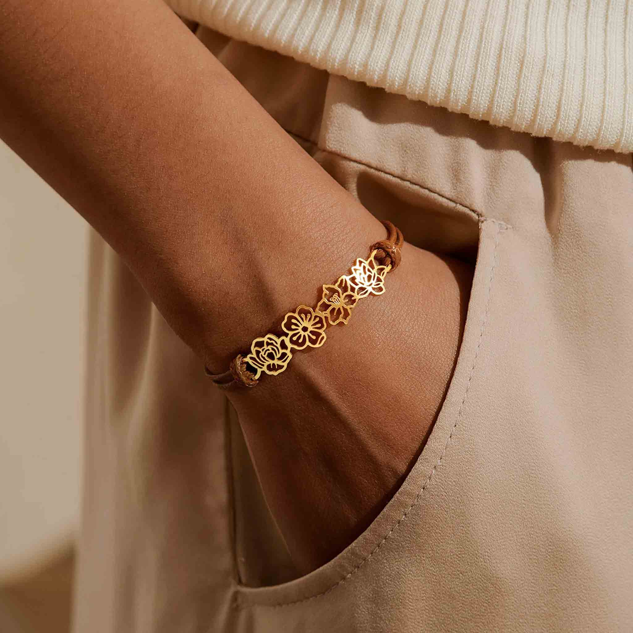 Custom Birth Flower Bracelet