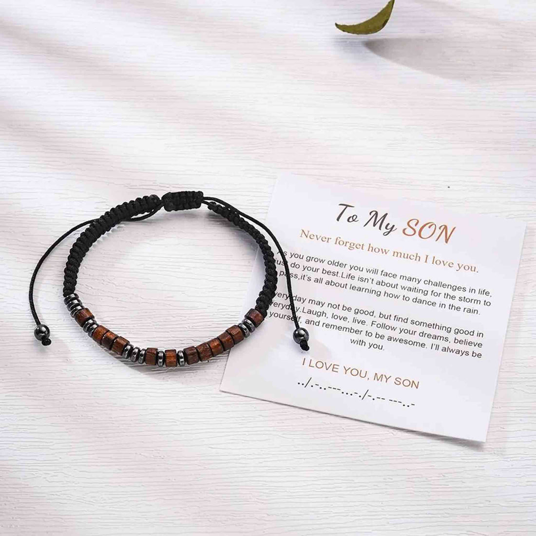 I Love U My Son Morse Code Bracelet