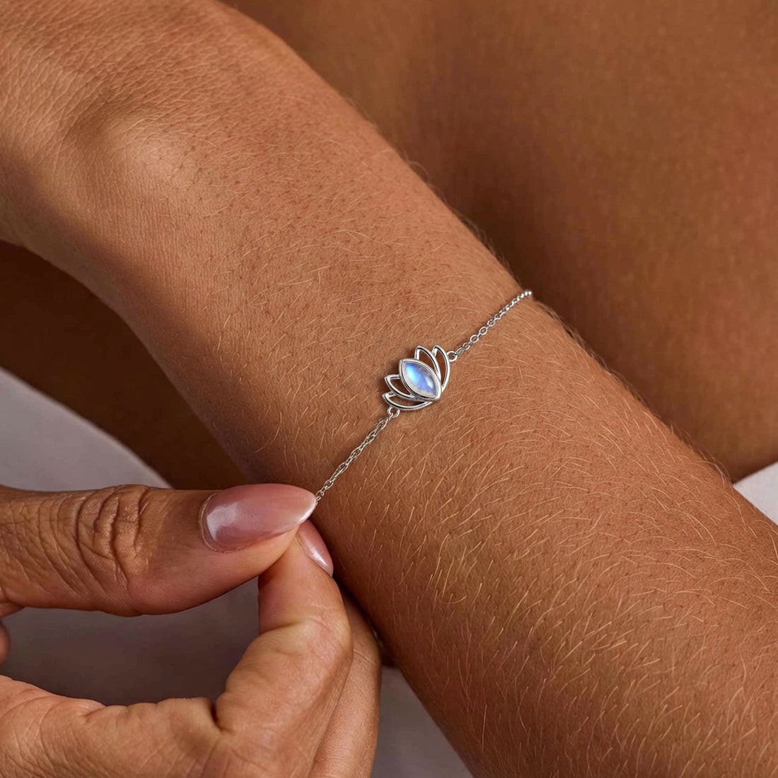 New Beginning Lotus Moonstone Bracelet