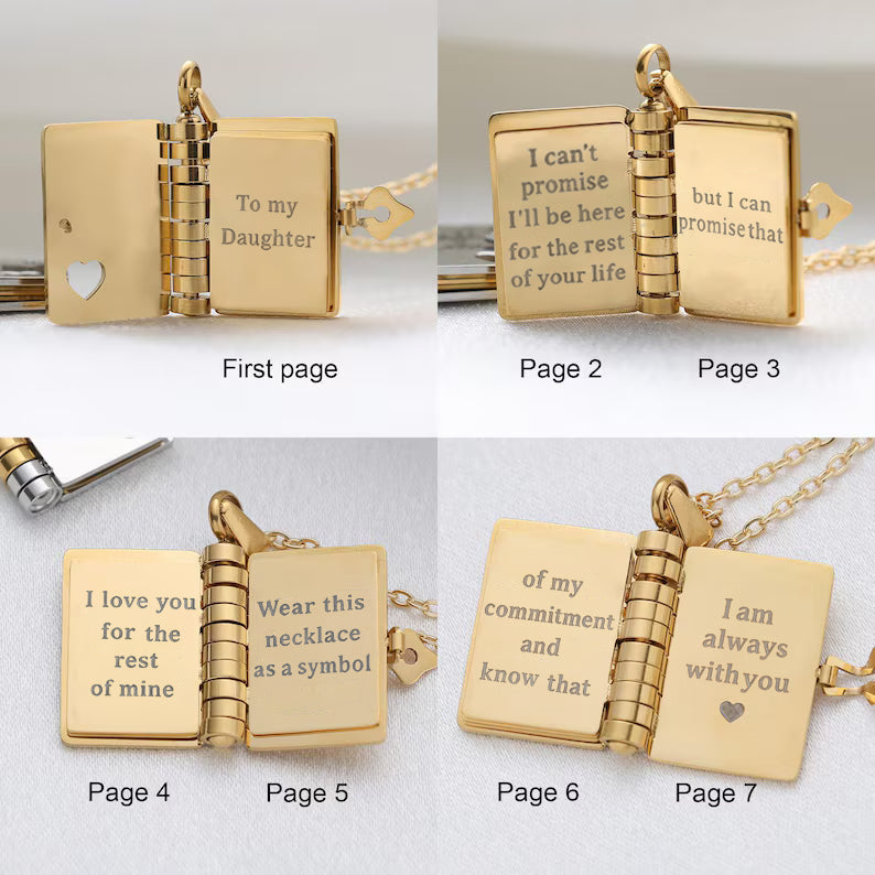 To My Daughter Story Book Necklace
