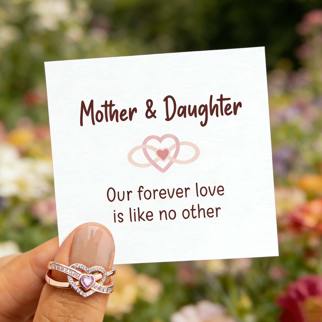 Custom Infinity Heart Birthstone Ring