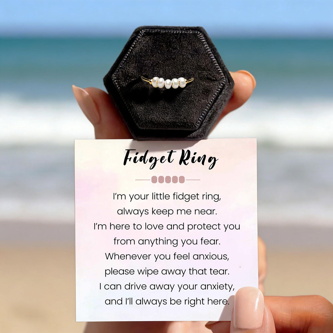 Mini Pearl Spinner Fidget Ring