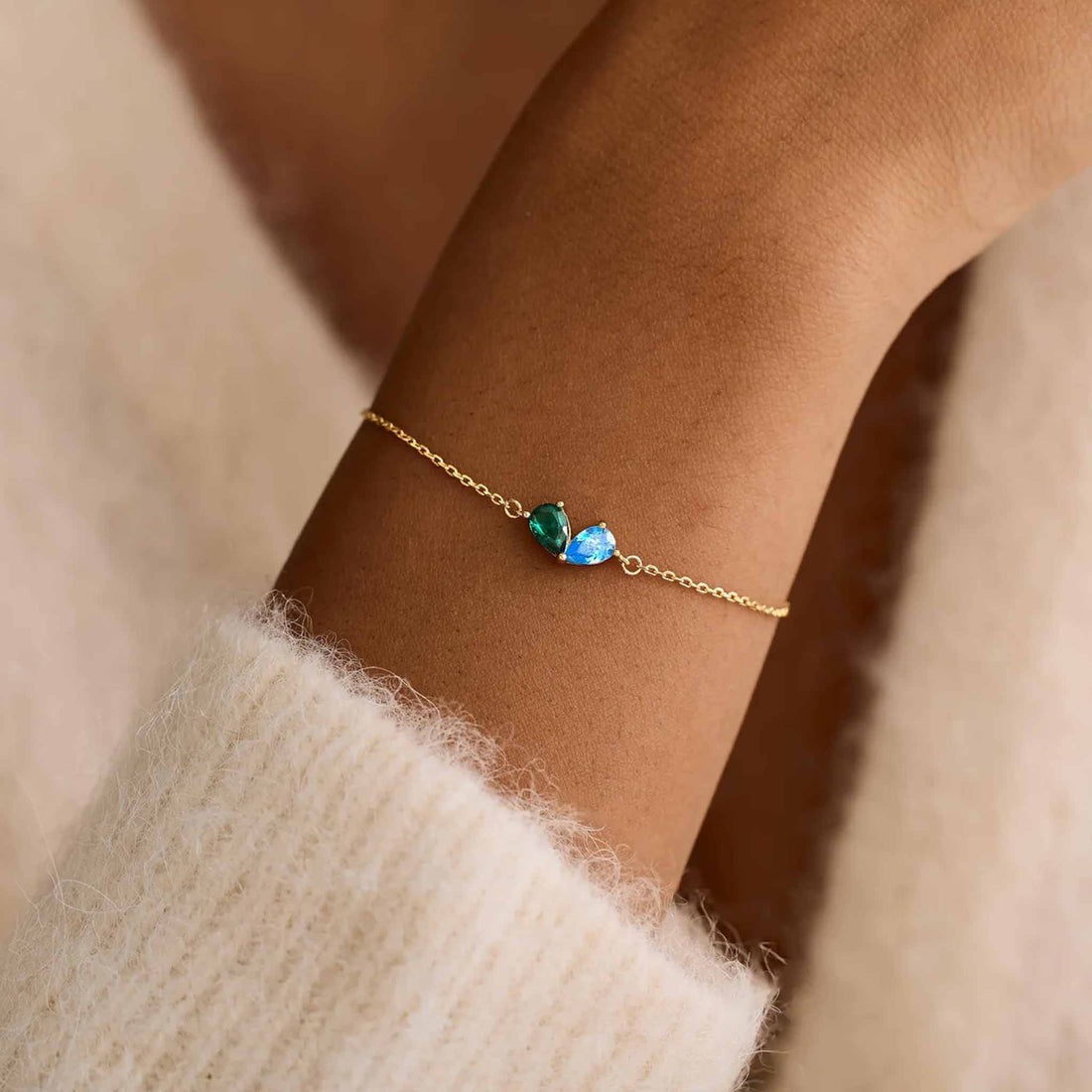 Custom Heart Birthstone Bracelet