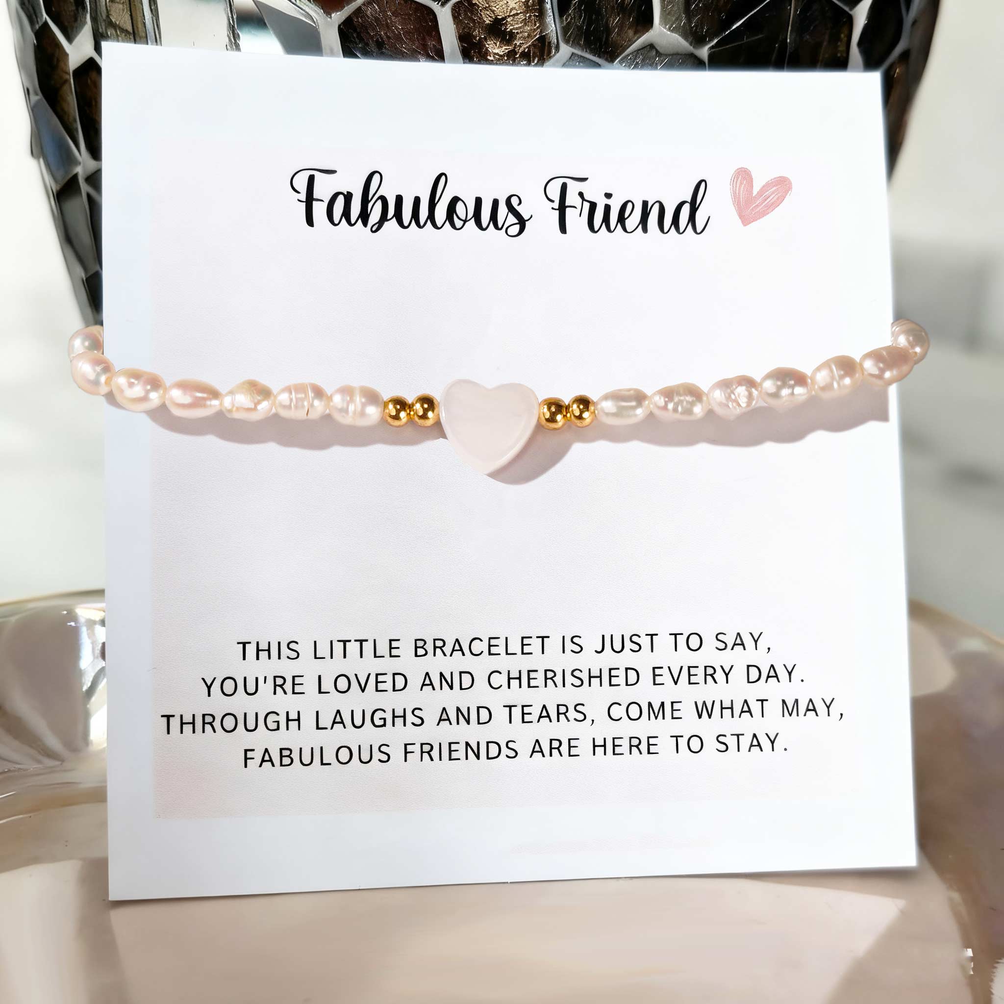 Fabulous Friend Pearl Love Heart Bracelet