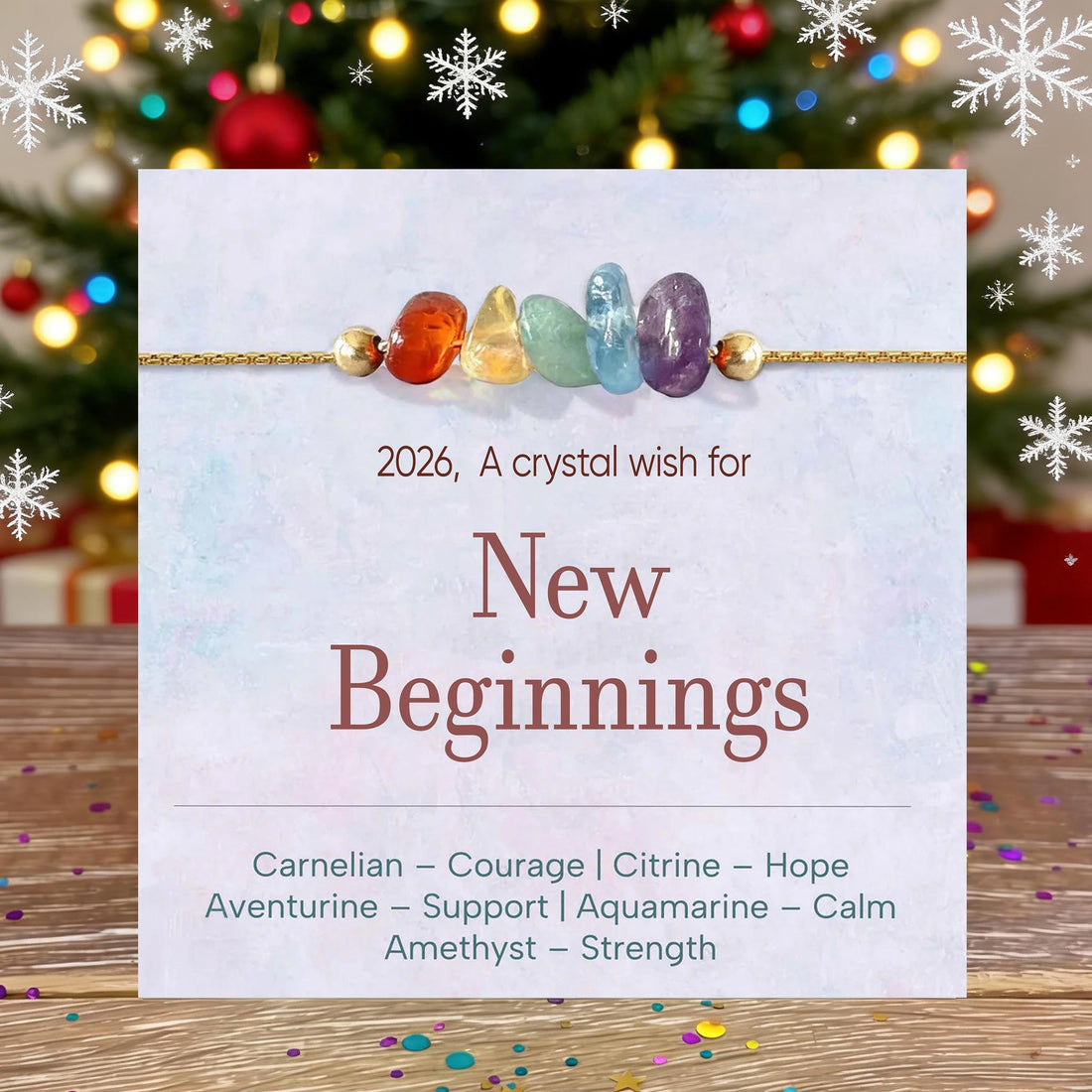 New Beginnings Spell Raw Crystal Bracelet