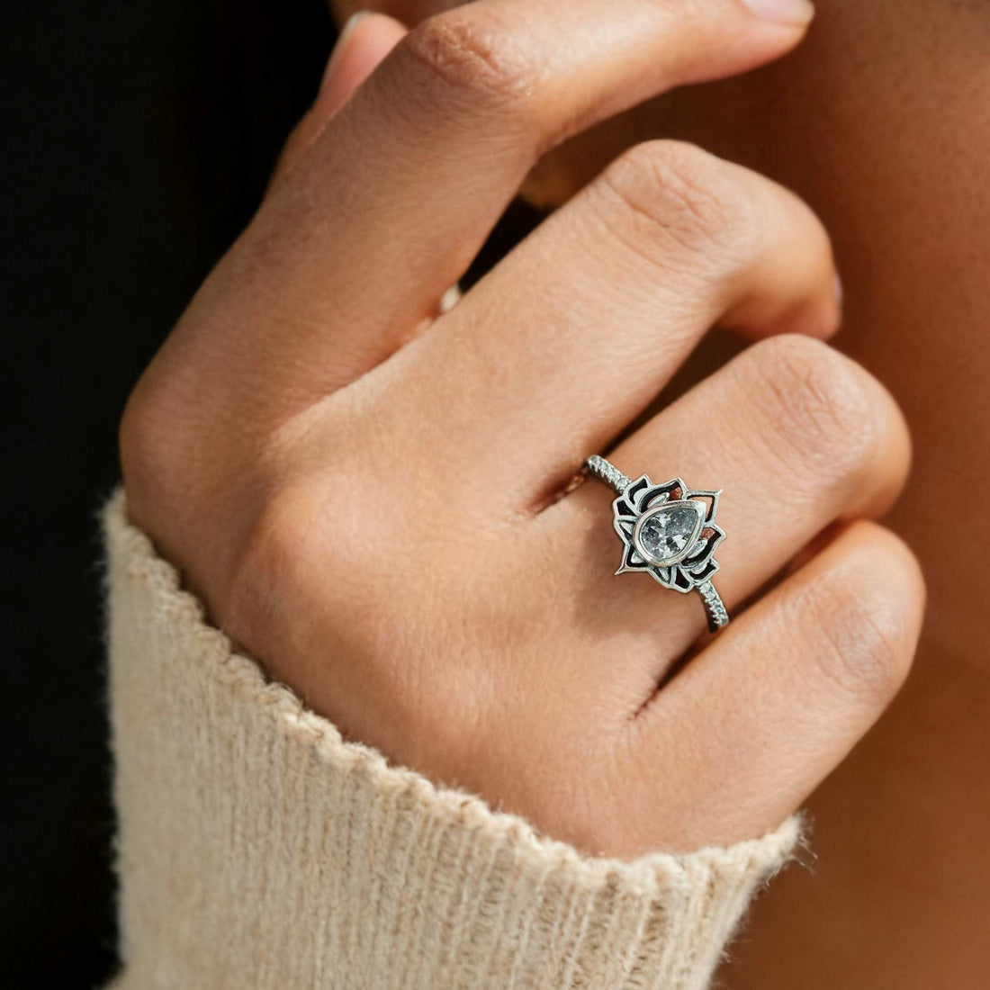 2026 Begin Again Sterling Silver Lotus Ring