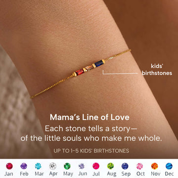 Custom Birthstone Mama’s Line of Love Bracelet