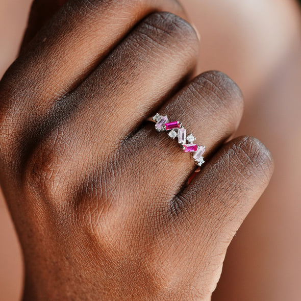 Self Love Broken Pieces Pink Band Ring