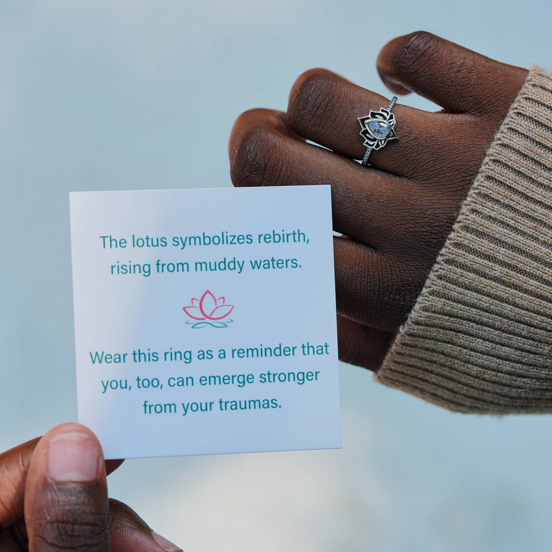 Strong As Fuck Sterling Silver Lotus Ring