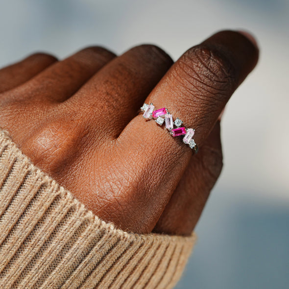 Self Love Broken Pieces Pink Band Ring