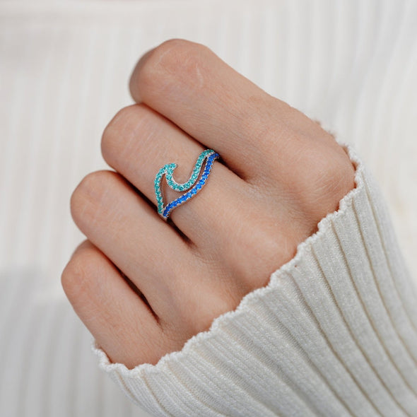 Best Bi♥︎ches Dual Waves Friendship Sterling Silver Ring